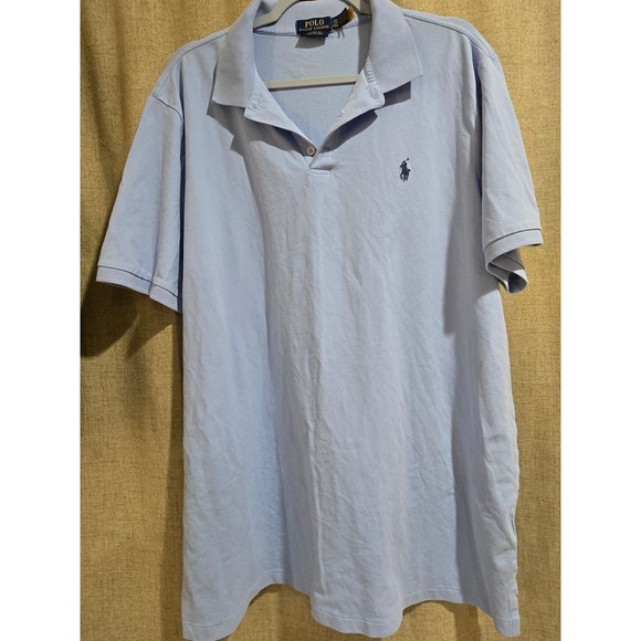 Polo Ralph Lauren Other - Polo Ralph Lauren Mens XXL Classic Fit Stretch Mesh Polo Shirt Light Blue Pony